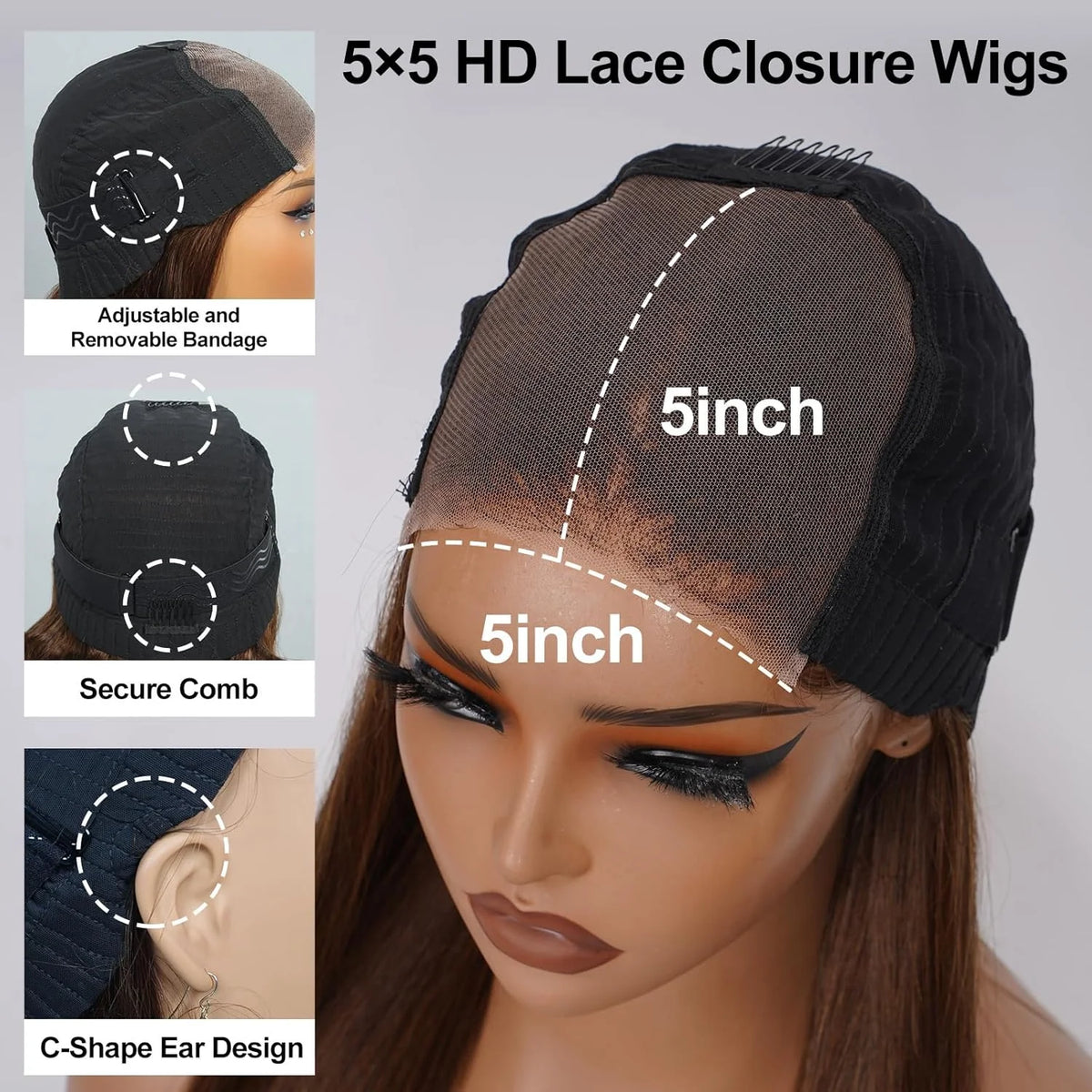 Chocolate Brown Body Wave Human Hair Wig