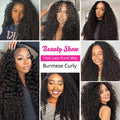 Burmese Curly Lace Wig, 180% & 200% Density