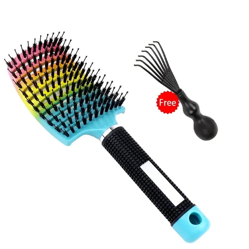 Curved Bristle & Nylon Hair Styling Brush