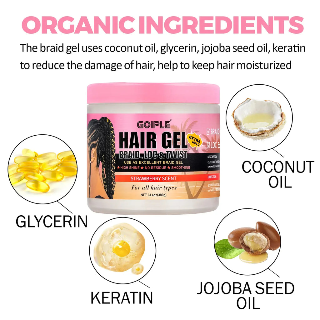 GOIPLE Strawberry Styling Gel | Strong Hold, 380 g