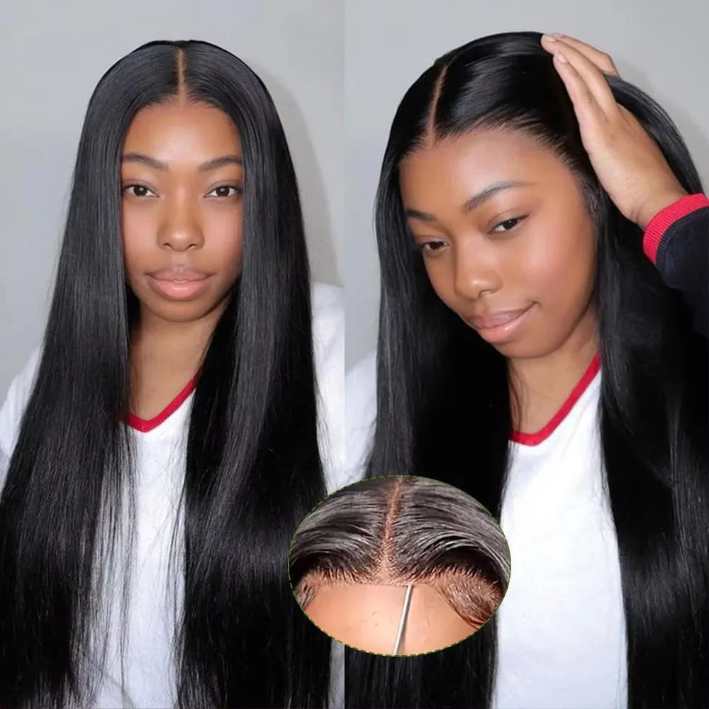 Bone Straight Glueless Human Hair Wig, 250% Density