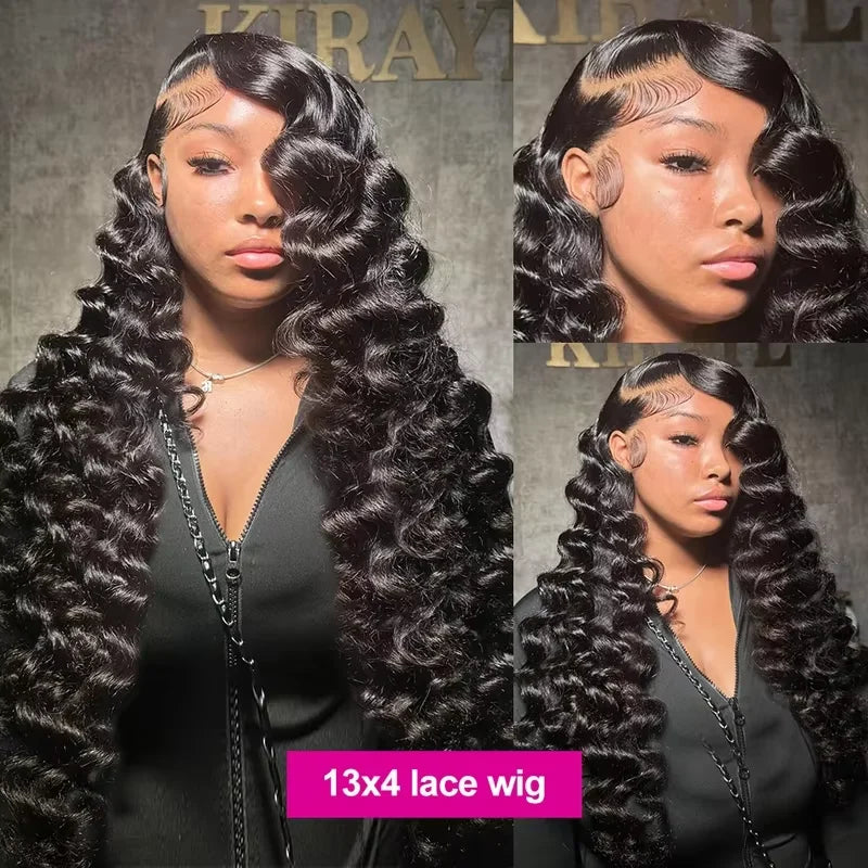 Loose Wave Human Hair Lace Wig, 200% Density