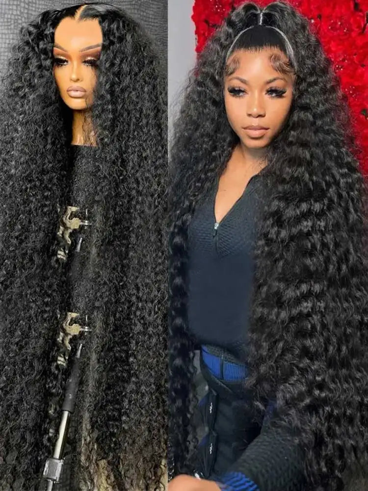 Natural Black Jerry Curly Human Hair Lace Wig, 180% Density