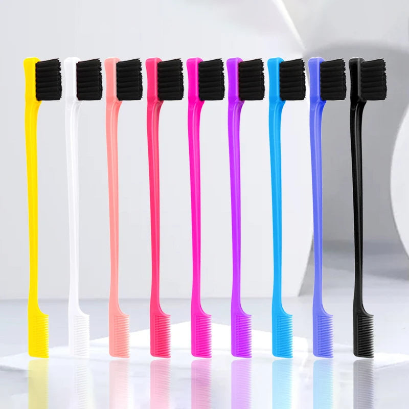 Hair Anti-Static Edge Brush Comb 2-in-1 Double-Sided Edge Control Brush
