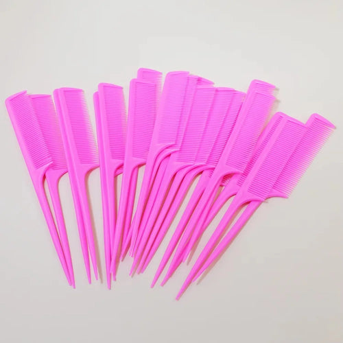 20-Piece Anti-Static Pointed-Tail Hair Comb Set – Black