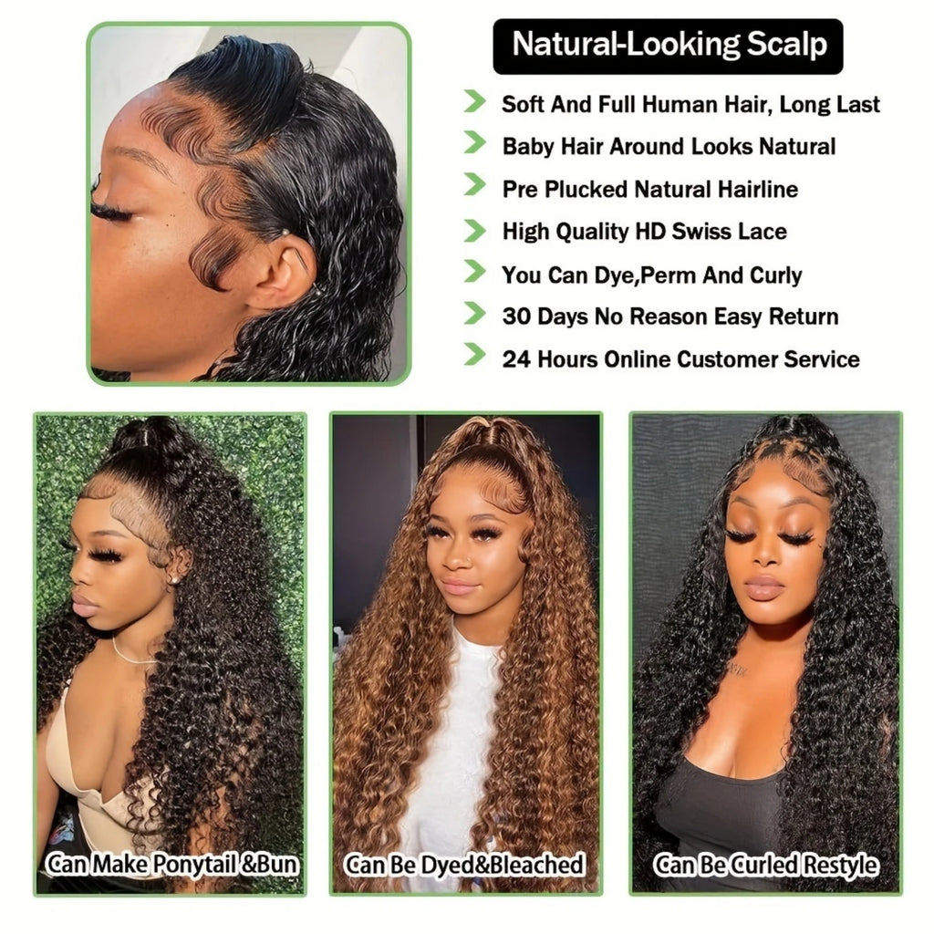 13x4 Glueless Curly Lace Wig, 200% Density