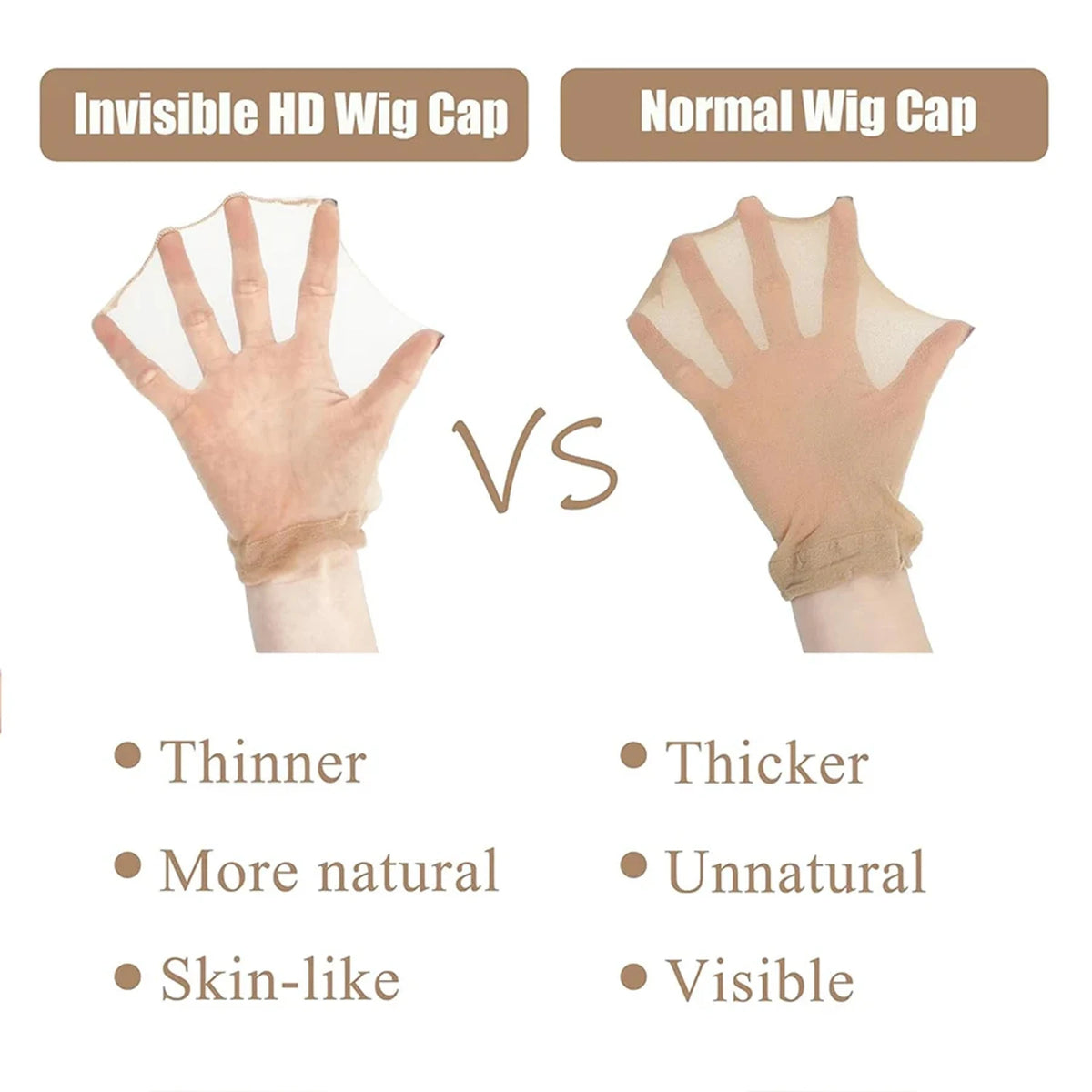 HD Nylon Wig Caps – Light Brown