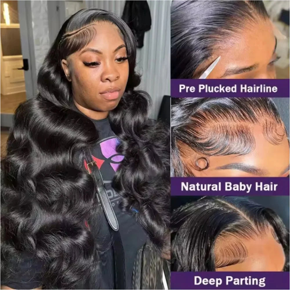 Body Wave Human Hair Lace Wig, 250% Density