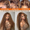 4/27 Highlight Deep Wave Human Hair Wig, 180% Density