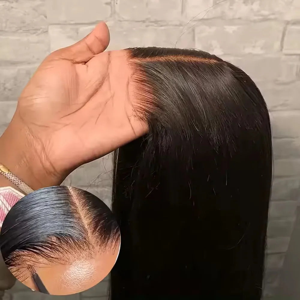 Bone Straight Glueless Human Hair Wig, 250% Density