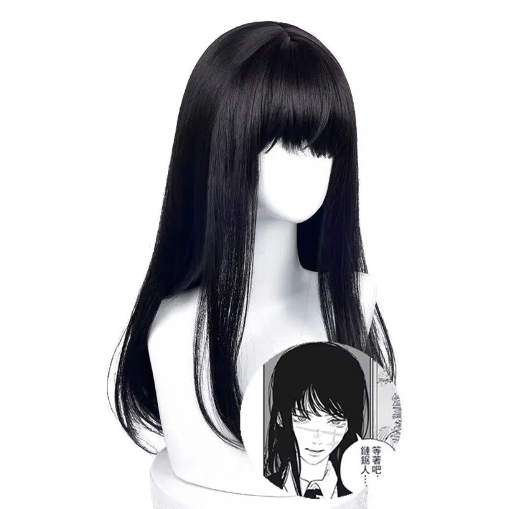 Long Straight Black Synthetic Cosplay Wig