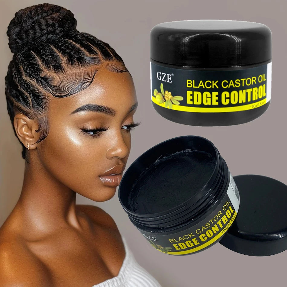 GZE Black Castor Oil Braiding Gel | Extra Hold & Edge Control