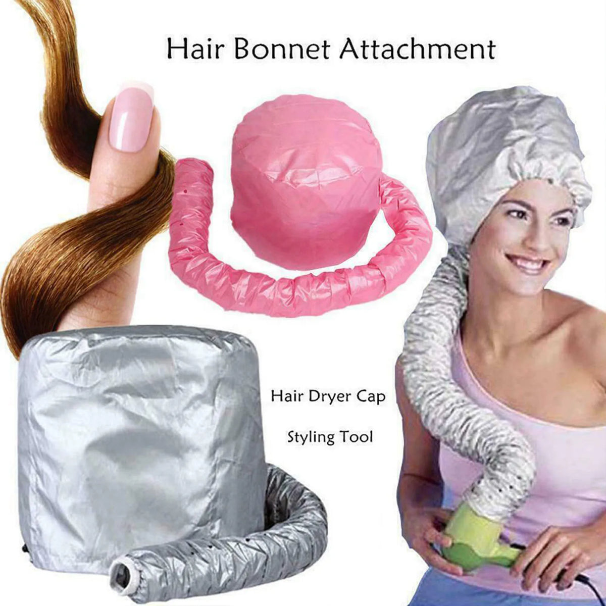 Reusable Bonnet Hair Dryer Attachment