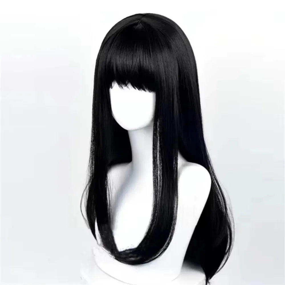Long Straight Black Synthetic Cosplay Wig