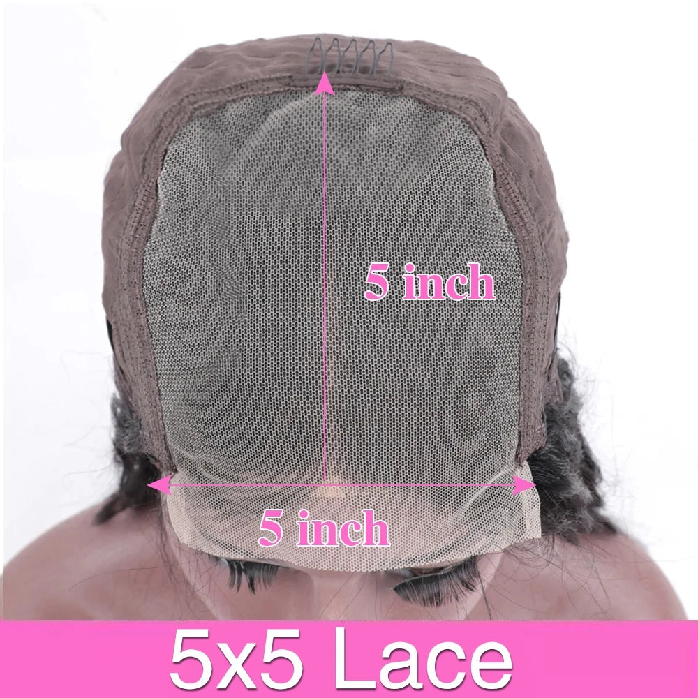 Natural Black Deep Wave Human Hair Wig, 200% Density
