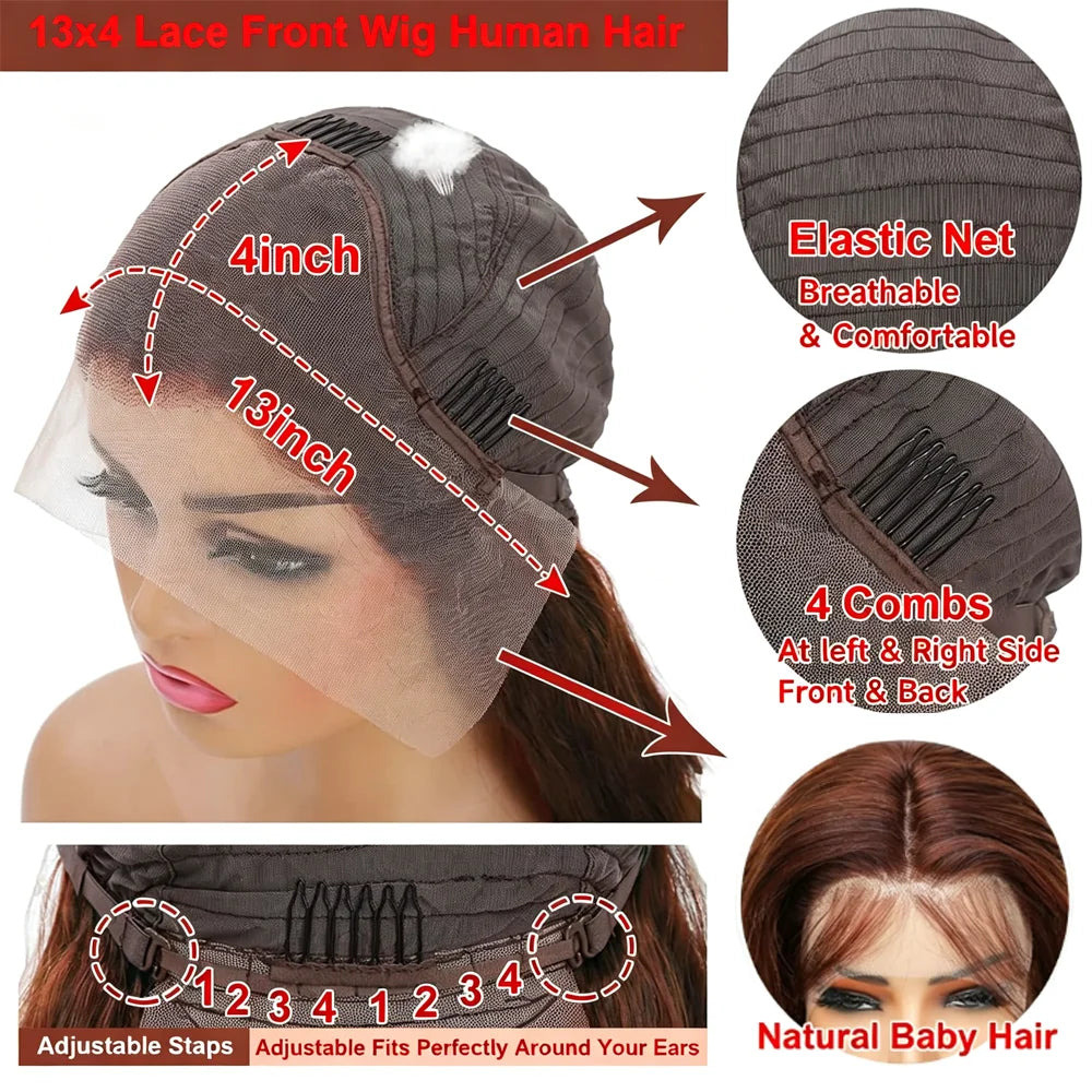 Chocolate Brown Body Wave Human Hair Wig