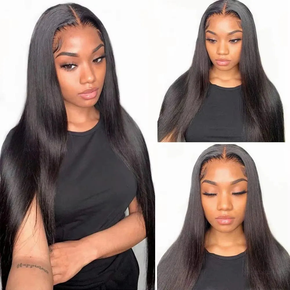 Bone Straight Glueless Human Hair Wig, 250% Density