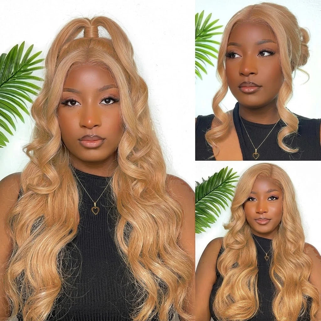 Honey Blonde #27 Human Hair 13x4 Lace Front Wig