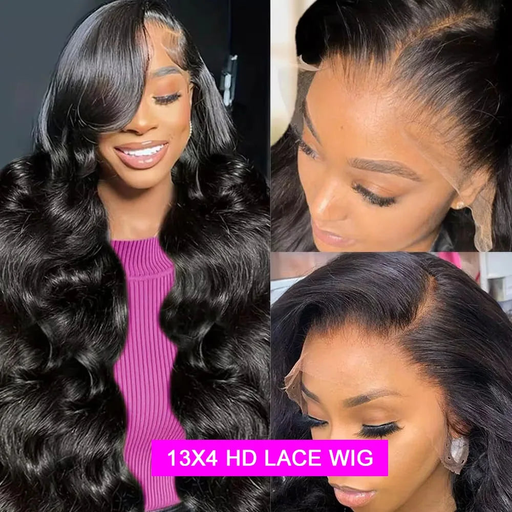 Body Wave Lace Front Wigs Human Hair 250% Density 13x4 HD Lace Front Pre Plucked