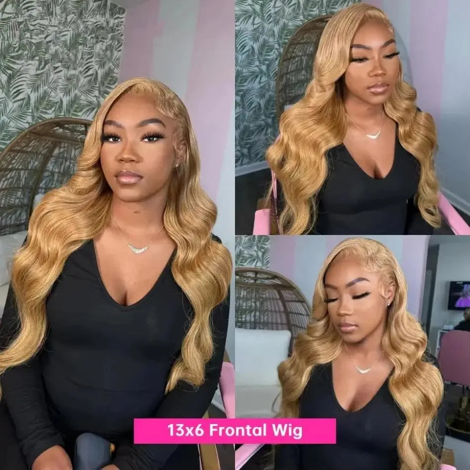 Honey Blonde #27 Human Hair 13x4 Lace Front Wig