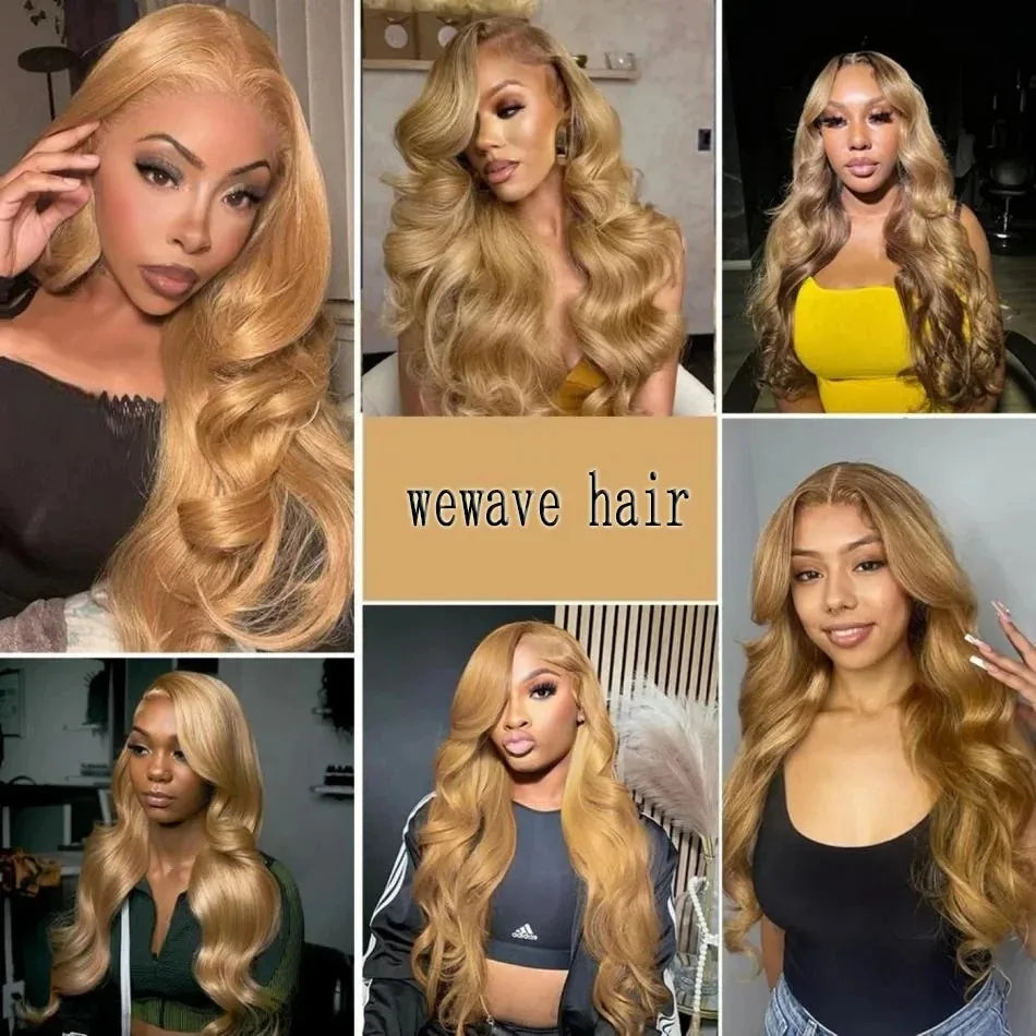 Honey Blonde #27 Human Hair 13x4 Lace Front Wig