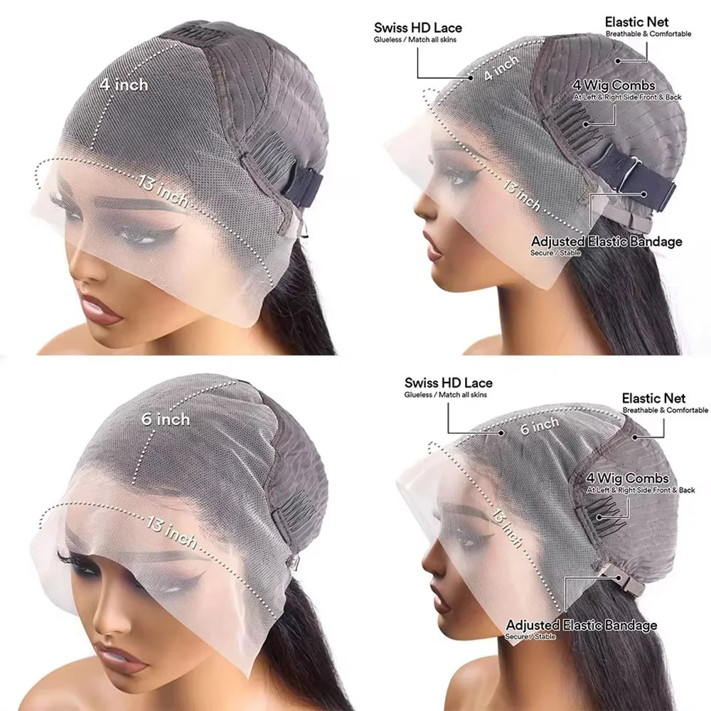 Body Wave Lace Front Wigs Human Hair 250% Density 13x4 HD Lace Front Pre Plucked